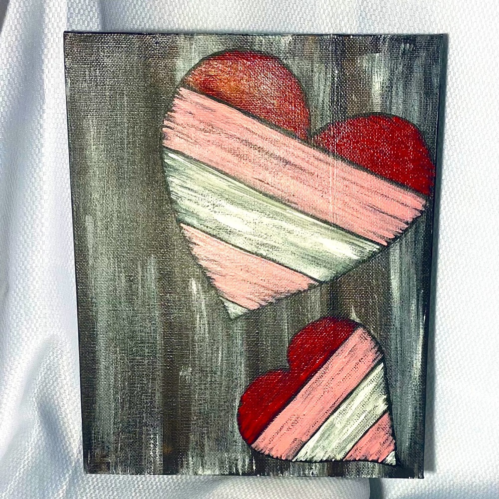 Valentines Day Heart Painted Canvas